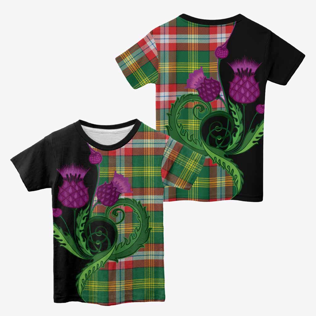 Northwest Territories Canada Tartan Kid T-shirt Traditional Scottish Thistle