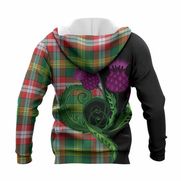 Northwest Territories Canada Tartan Knitted Hoodie Traditional Scottish Thistle
