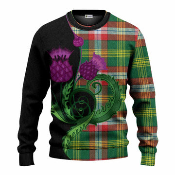 Northwest Territories Canada Tartan Knitted Sweater Traditional Scottish Thistle