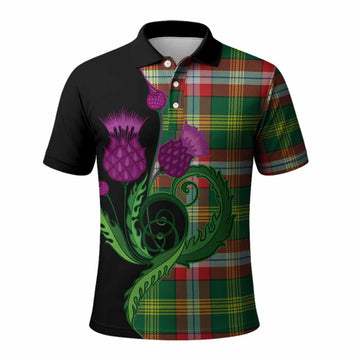 Northwest Territories Canada Tartan Polo Shirt Traditional Scottish Thistle