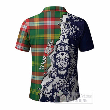 Northwest Territories Canada Tartan Scottish Polo Shirt Angry Lion With Soccer Ball Style