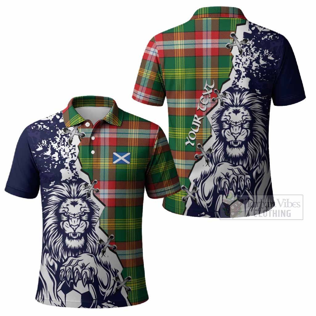 Northwest Territories Canada Tartan Scottish Polo Shirt Angry Lion With Soccer Ball Style