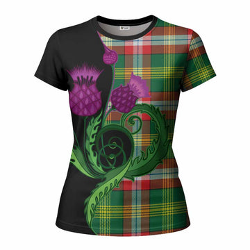 Northwest Territories Canada Tartan Women T shirt Traditional Scottish Thistle