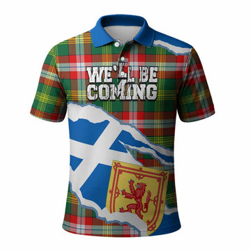 Northwest Territories Scotland Football Tartan Polo Shirt We'll Be Coming