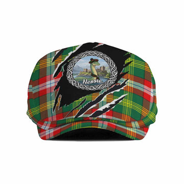 Northwest Territories Tartan Loch Ness Monster Flat Cap, Jeff Cap Celtic Knot Nessie Art