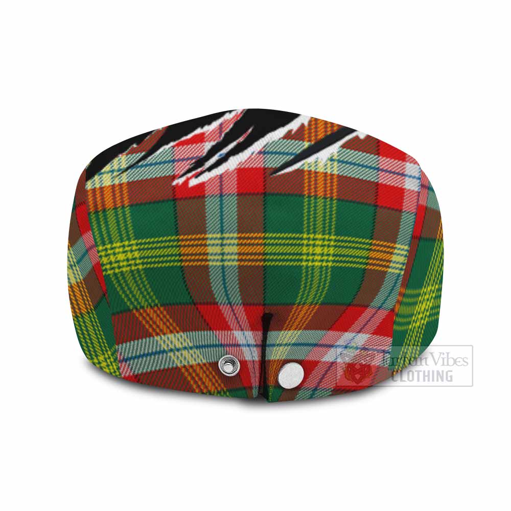 Northwest Territories Tartan Loch Ness Monster Flat Cap, Jeff Cap Celtic Knot Nessie Art