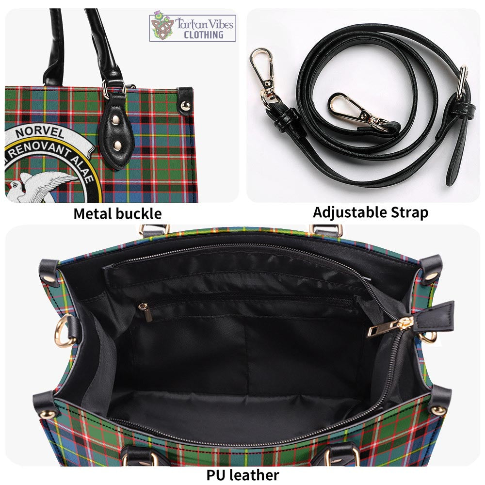Norvel Tartan Luxury Leather Handbags with Family Crest - Tartan Vibes Clothing