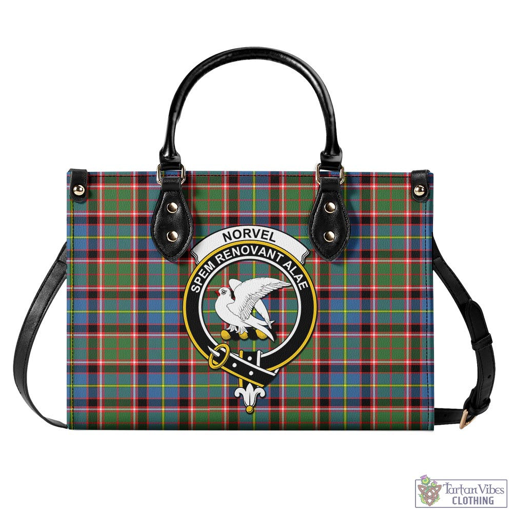 Norvel Tartan Luxury Leather Handbags with Family Crest - Tartan Vibes Clothing