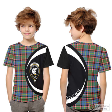 Norvel Tartan Kid T-Shirt with Family Crest Circle Style Youth XL Size14 - Tartan Vibes Clothing