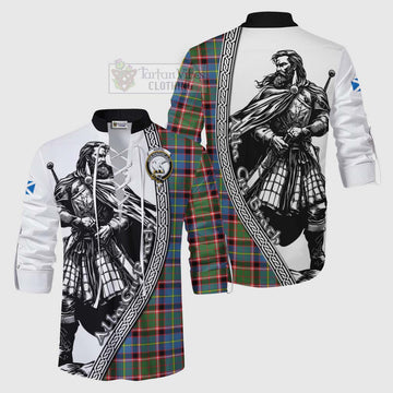 Norvel Tartan Clan Crest Ghillie Kilt Shirt with Highlander Warrior Celtic Style Men - Tartan Vibes Clothing