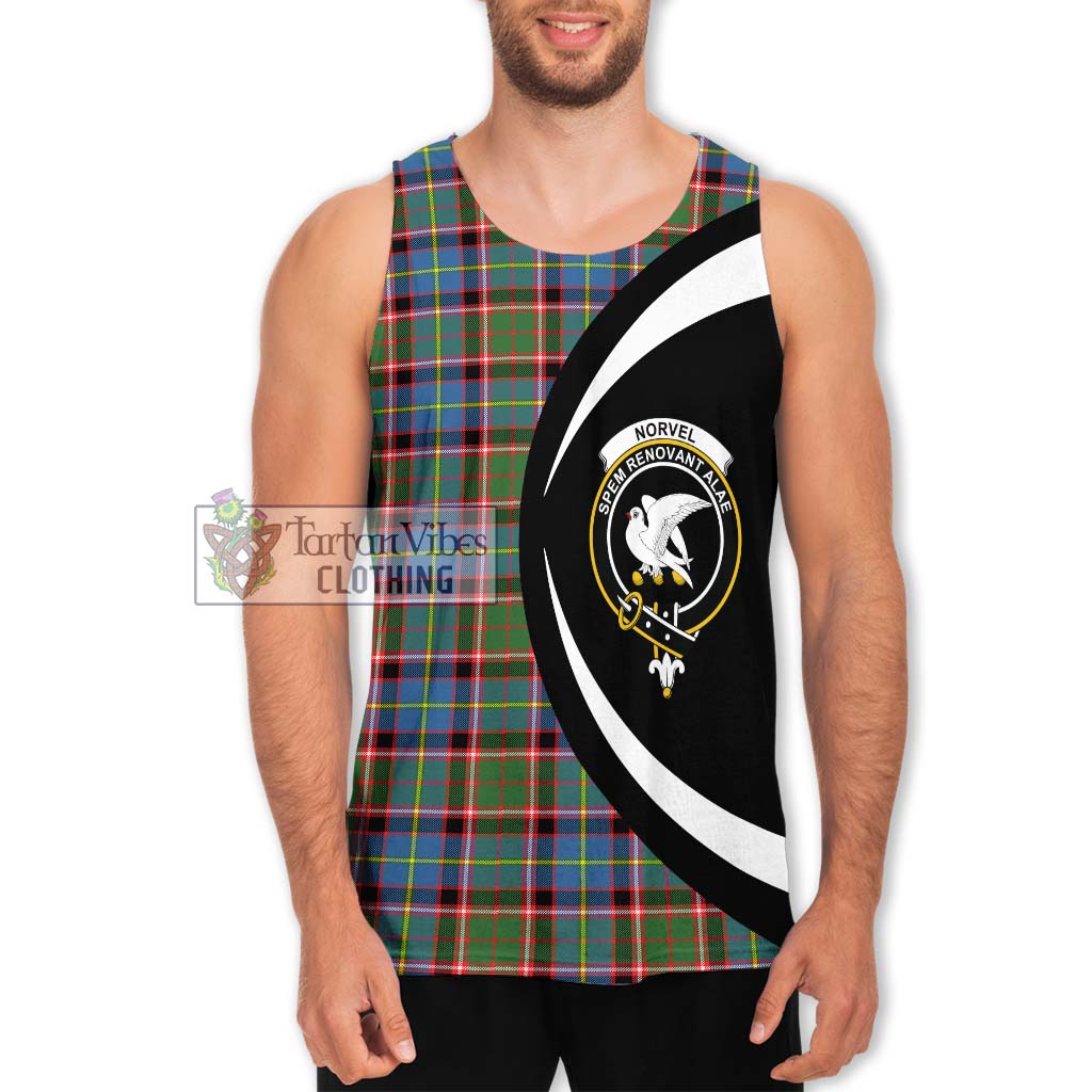 Norvel Tartan Men's Tank Top with Family Crest Circle Style Men - Tartan Vibes Clothing