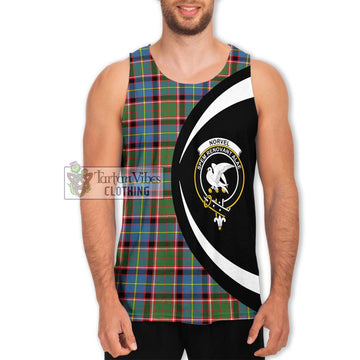Norvel Tartan Men's Tank Top with Family Crest Circle Style Men - Tartan Vibes Clothing