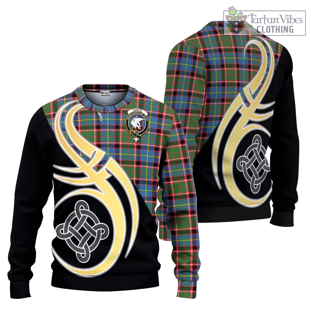 Norvel Tartan Ugly Sweater with Family Crest and Celtic Symbol Style Unisex - Tartan Vibes Clothing