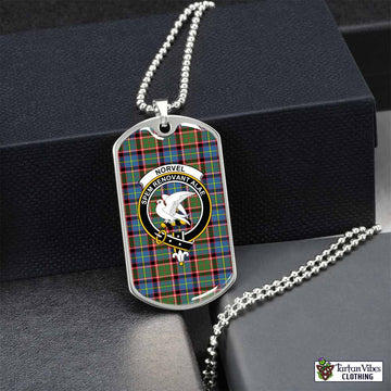 Tartan Vibes Clothing Norvel Tartan Dog Tag Necklace with Family Crest