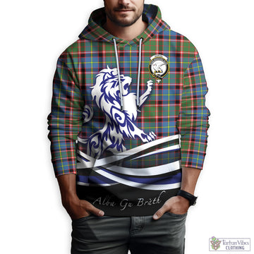 Norvel Tartan Hoodie with Alba Gu Brath Regal Lion Emblem