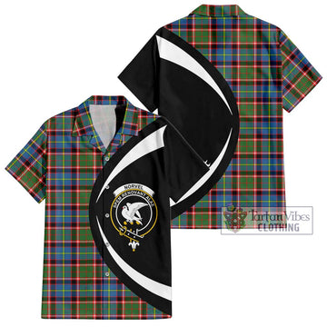 Norvel Tartan Hawaiian Shirt with Family Crest Circle Style Kid - Tartan Vibes Clothing
