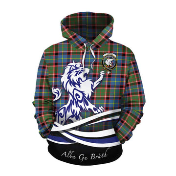 Norvel Tartan Cotton Hoodie with Alba Gu Brath Regal Lion Emblem Pullover Hoodie XS - Tartan Vibes Clothing