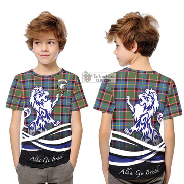 Norvel Tartan Kid T-Shirt with Alba Gu Brath Regal Lion Emblem Youth XL Size14 - Tartan Vibes Clothing
