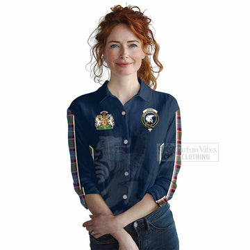 Norvel Tartan Women's Casual Shirt with Family Crest and Lion Rampant Vibes Sport Style Female - Tartan Vibes Clothing