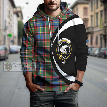 Norvel Tartan Hoodie with Family Crest Circle Style Zip Hoodie - Tartan Vibes Clothing