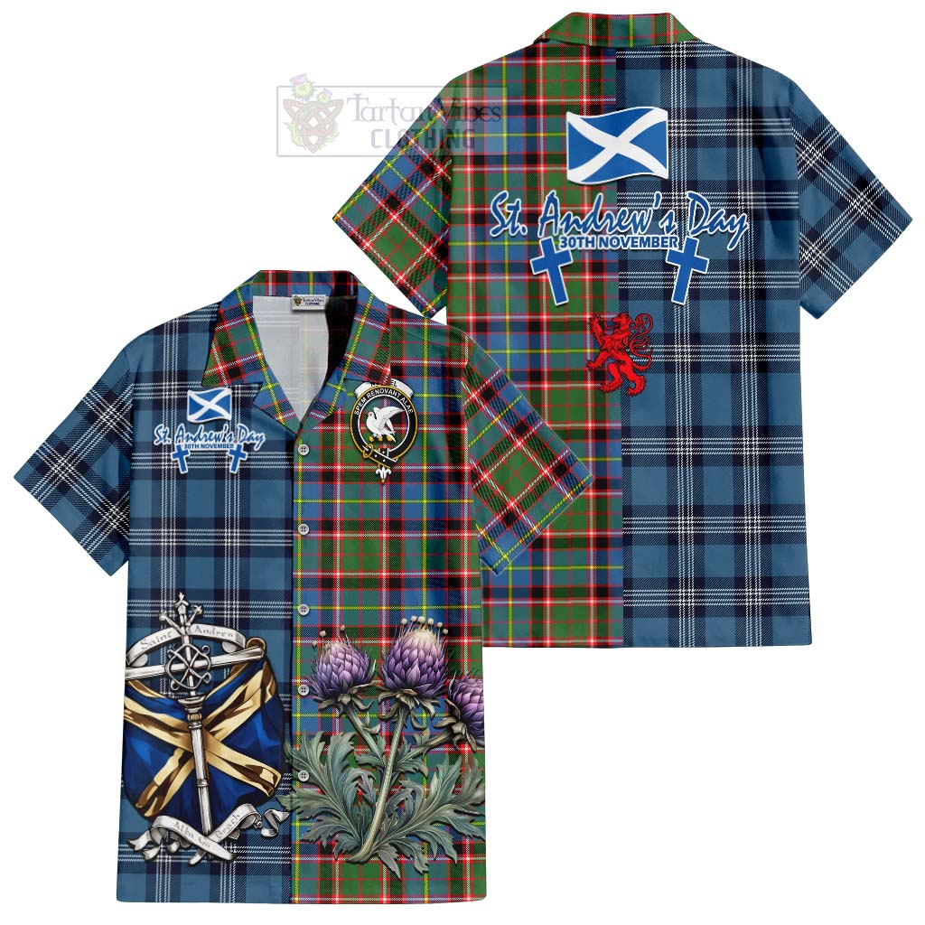 Norvel Tartan Hawaiian Shirt Happy St. Andrew's Day Half Tartan Style Kid - Tartan Vibes Clothing