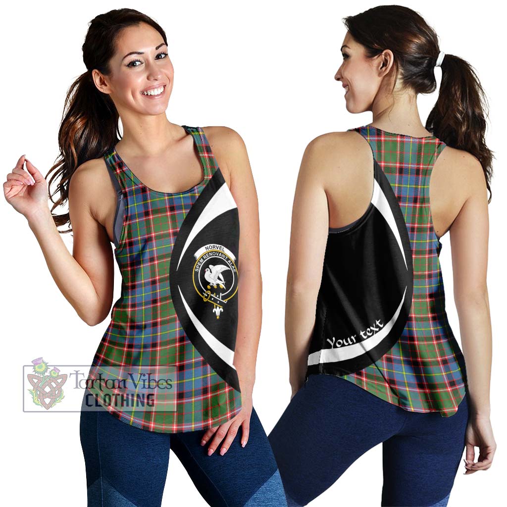 Norvel Tartan Women's Racerback Tanks with Family Crest Circle Style 4XL - Tartan Vibes Clothing