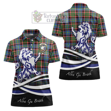 Norvel Tartan Women's Polo Shirt with Alba Gu Brath Regal Lion Emblem Women - Tartan Vibes Clothing