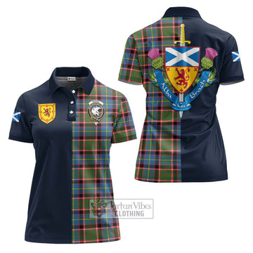 Norvel Tartan Women's Polo Shirt Alba with Scottish Lion Royal Arm Half Style Women - Tartan Vibes Clothing