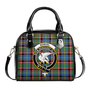 Norvel Tartan Shoulder Handbags with Family Crest One Size 9*21*24 cm (3.54*8.27*9.45 inches) - Tartan Vibes Clothing