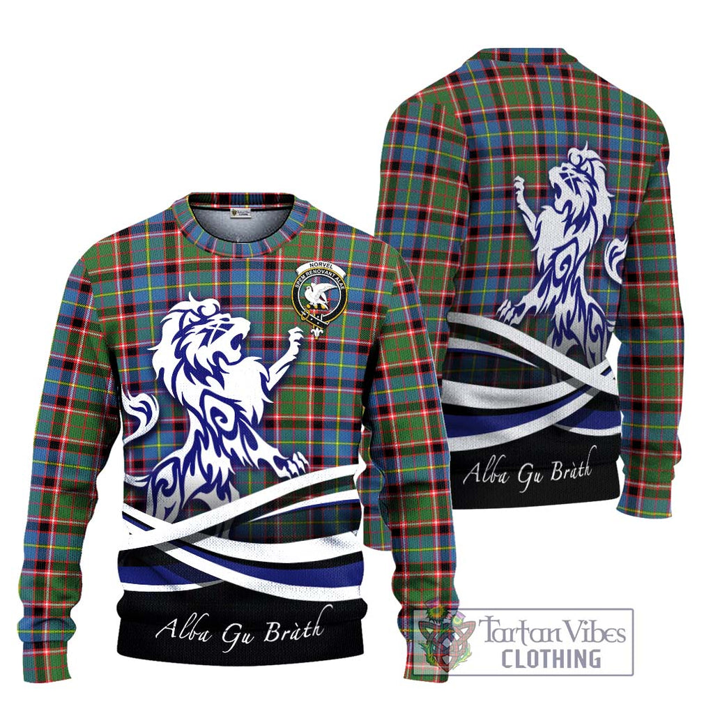 Norvel Tartan Ugly Sweater with Alba Gu Brath Regal Lion Emblem Unisex - Tartan Vibes Clothing