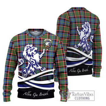 Norvel Tartan Ugly Sweater with Alba Gu Brath Regal Lion Emblem Unisex - Tartan Vibes Clothing