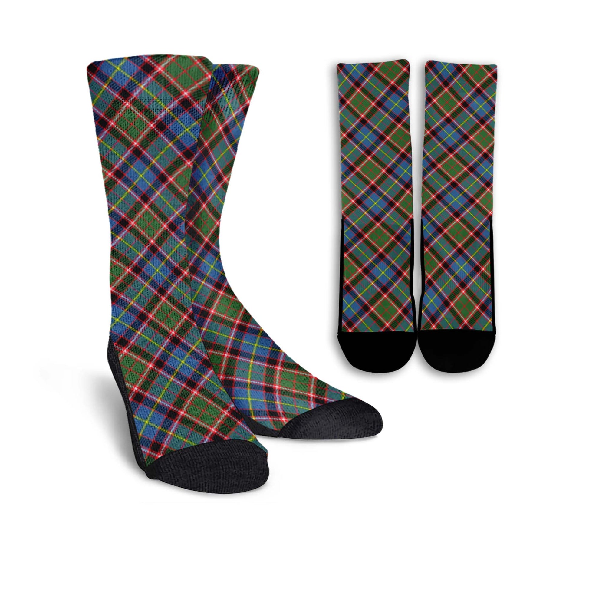 Norvel Tartan Crew Socks Cross Style Crew Socks - Tartan Vibes Clothing