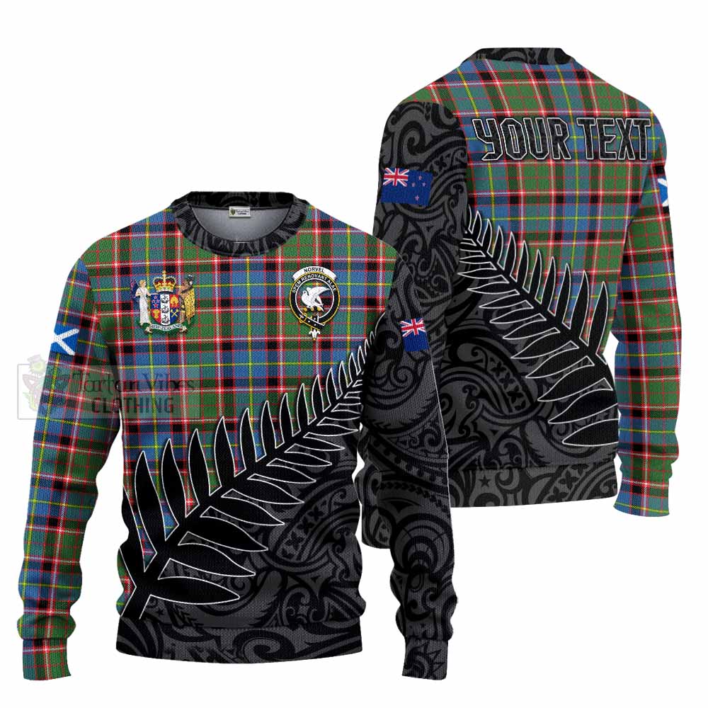 Norvel Crest Tartan Knitted Sweater with New Zealand Silver Fern Half Style Unisex - Tartan Vibes Clothing