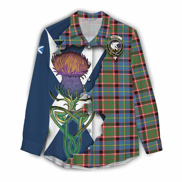 Norvel Tartan Family Crest Women's Casual Shirt Scottish Thistle Celtic Inspired Female - Tartan Vibes Clothing