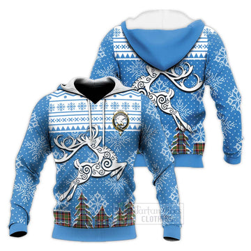 Norvel Clan Christmas Knitted Hoodie Celtic Reindeer Style Unisex Knitted Pullover Hoodie - Tartan Vibes Clothing
