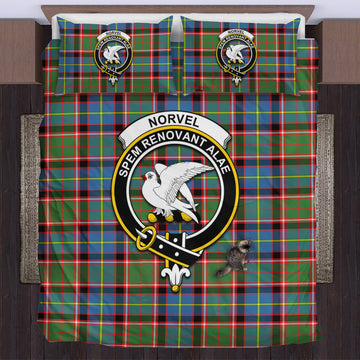 Norvel Tartan Bedding Set with Family Crest US Bedding Set - Tartan Vibes Clothing