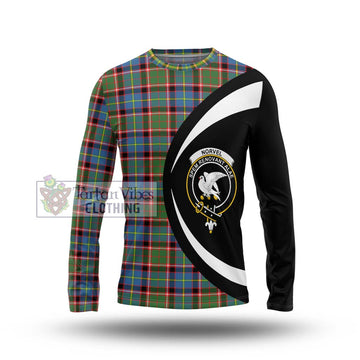 Norvel Tartan Long Sleeve T-Shirt with Family Crest Circle Style Unisex - Tartan Vibes Clothing