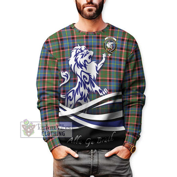 Norvel Tartan Sweatshirt with Alba Gu Brath Regal Lion Emblem Unisex - Tartan Vibes Clothing
