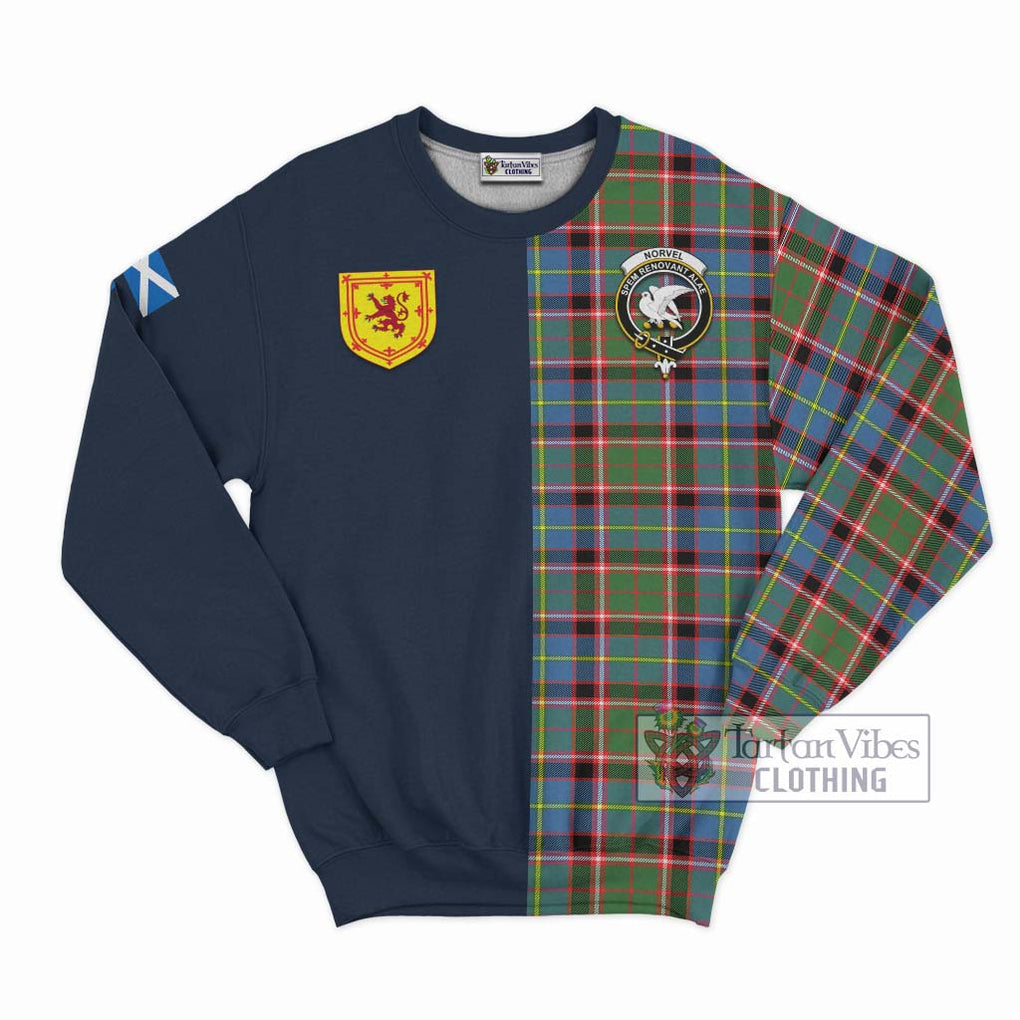 Norvel Tartan Sweatshirt Alba with Scottish Lion Royal Arm Half Style Unisex - Tartan Vibes Clothing