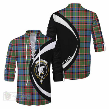 Norvel Tartan Ghillie Kilt Shirt with Family Crest Circle Style Men - Tartan Vibes Clothing