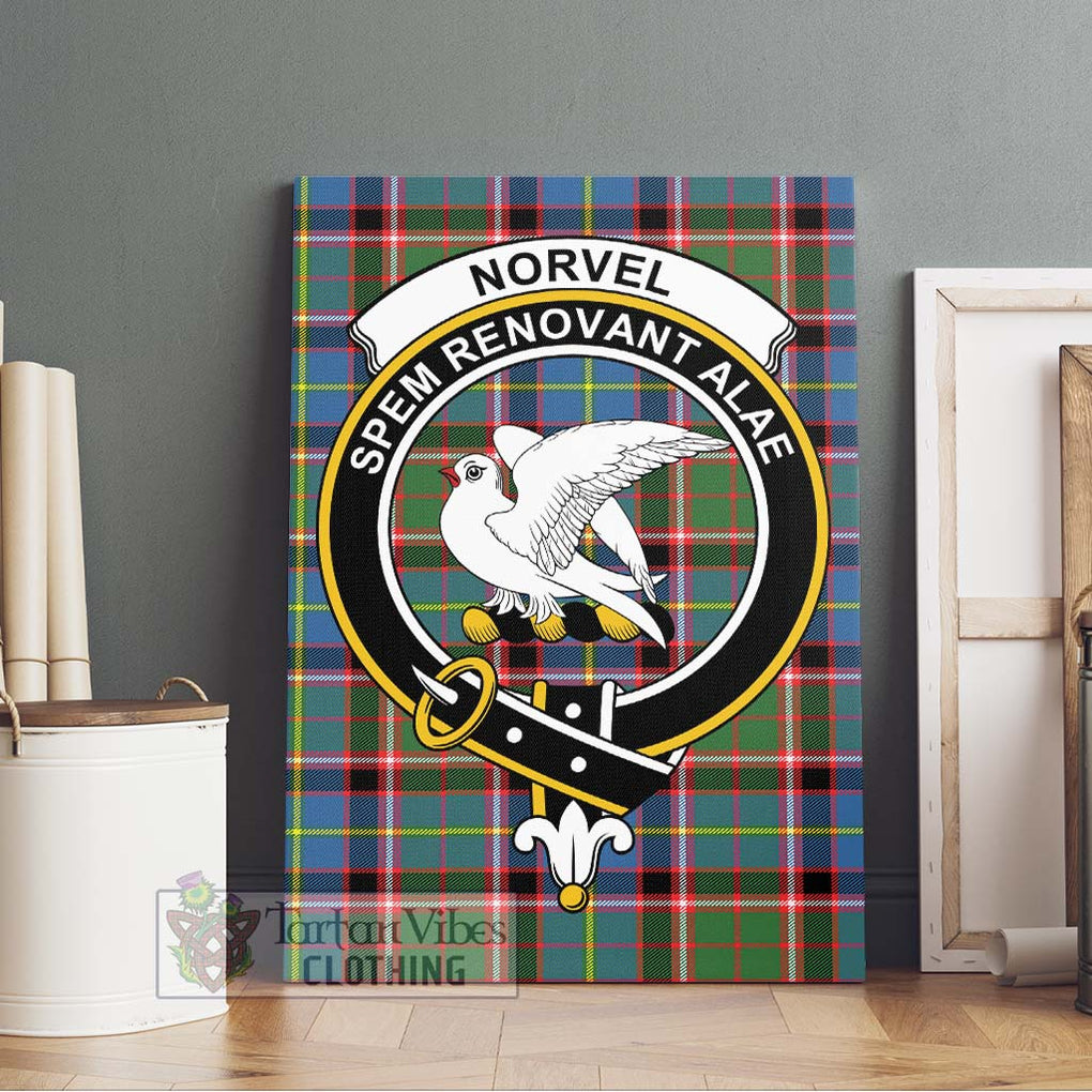 Norvel Tartan Canvas Print Wall Art with Family Crest Without Frame - Tartan Vibes Clothing