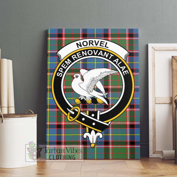 Norvel Tartan Canvas Print Wall Art with Family Crest Without Frame - Tartan Vibes Clothing