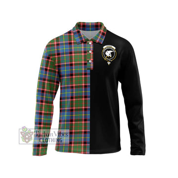 Norvel Tartan Long Sleeve Polo Shirt with Family Crest and Half Of Me Style Unisex - Tartan Vibes Clothing