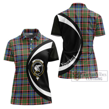 Norvel Tartan Women's Polo Shirt with Family Crest Circle Style Women - Tartan Vibes Clothing