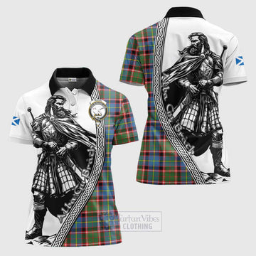 Norvel Tartan Clan Crest Women's Polo Shirt with Highlander Warrior Celtic Style Women - Tartan Vibes Clothing