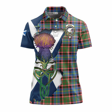 Norvel Tartan Family Crest Women's Polo Shirt Scottish Thistle Celtic Inspired Women - Tartan Vibes Clothing