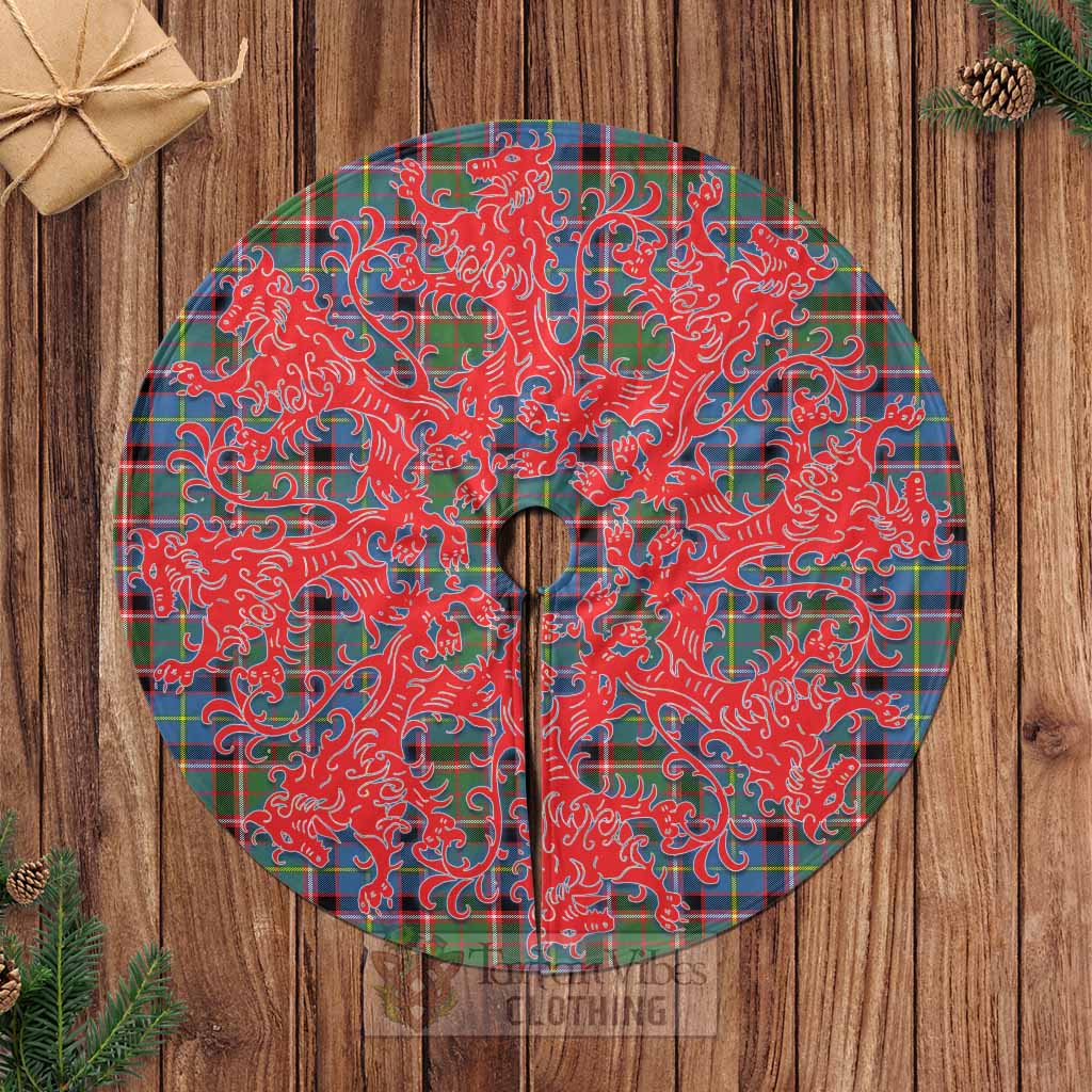 Norvel Tartan Christmas Tree Skirt Lion Rampant Style Casual Tree Skirts - Tartan Vibes Clothing