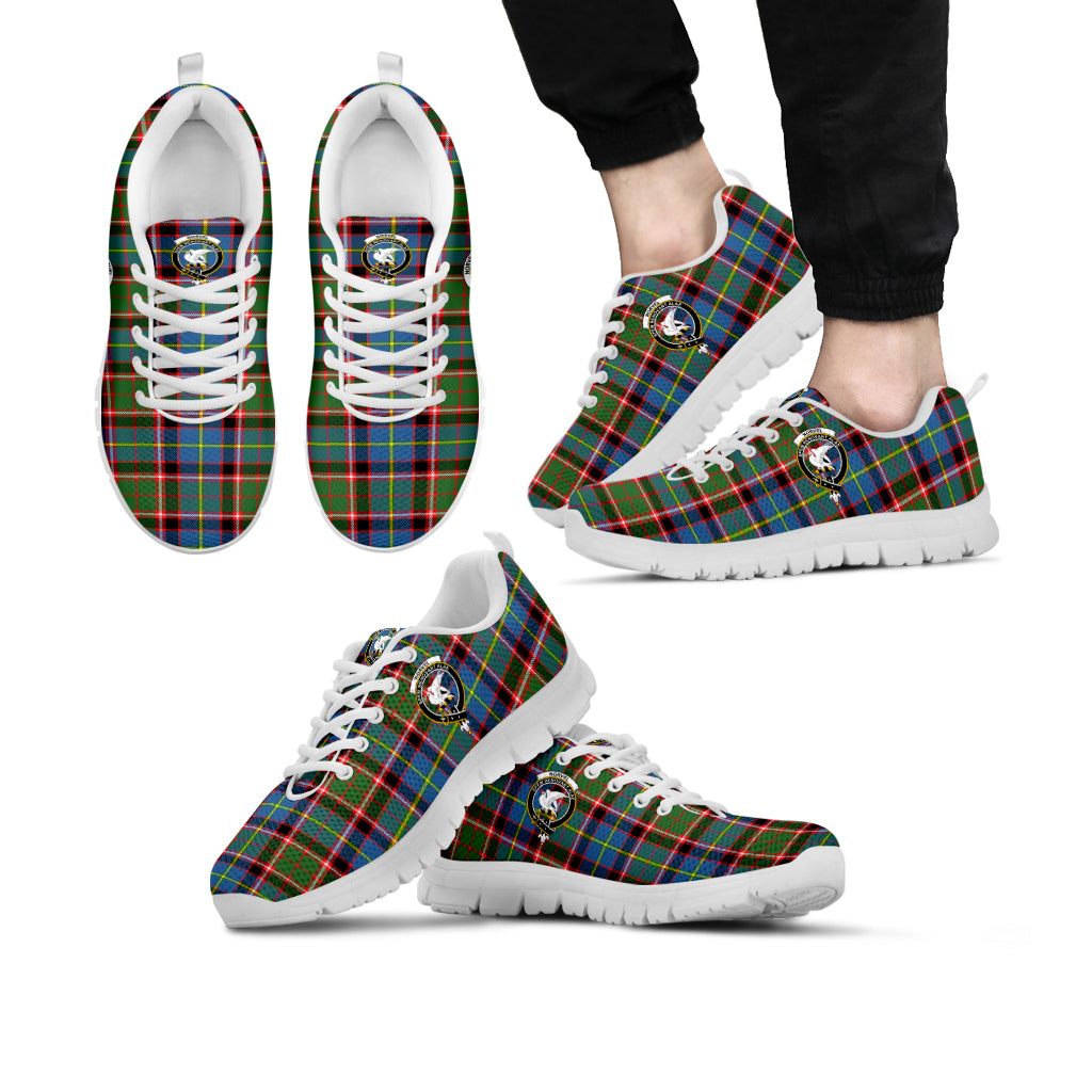 Norvel Tartan Sneakers with Family Crest Kid's Sneakers - Tartan Vibes Clothing