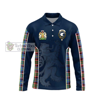Norvel Tartan Long Sleeve Polo Shirt with Family Crest and Lion Rampant Vibes Sport Style Unisex - Tartan Vibes Clothing