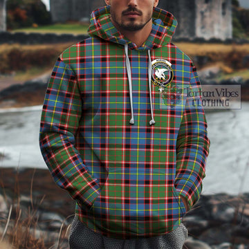 Norvel Tartan Cotton Hoodie with Family Crest Zip Hoodie - Tartan Vibes Clothing